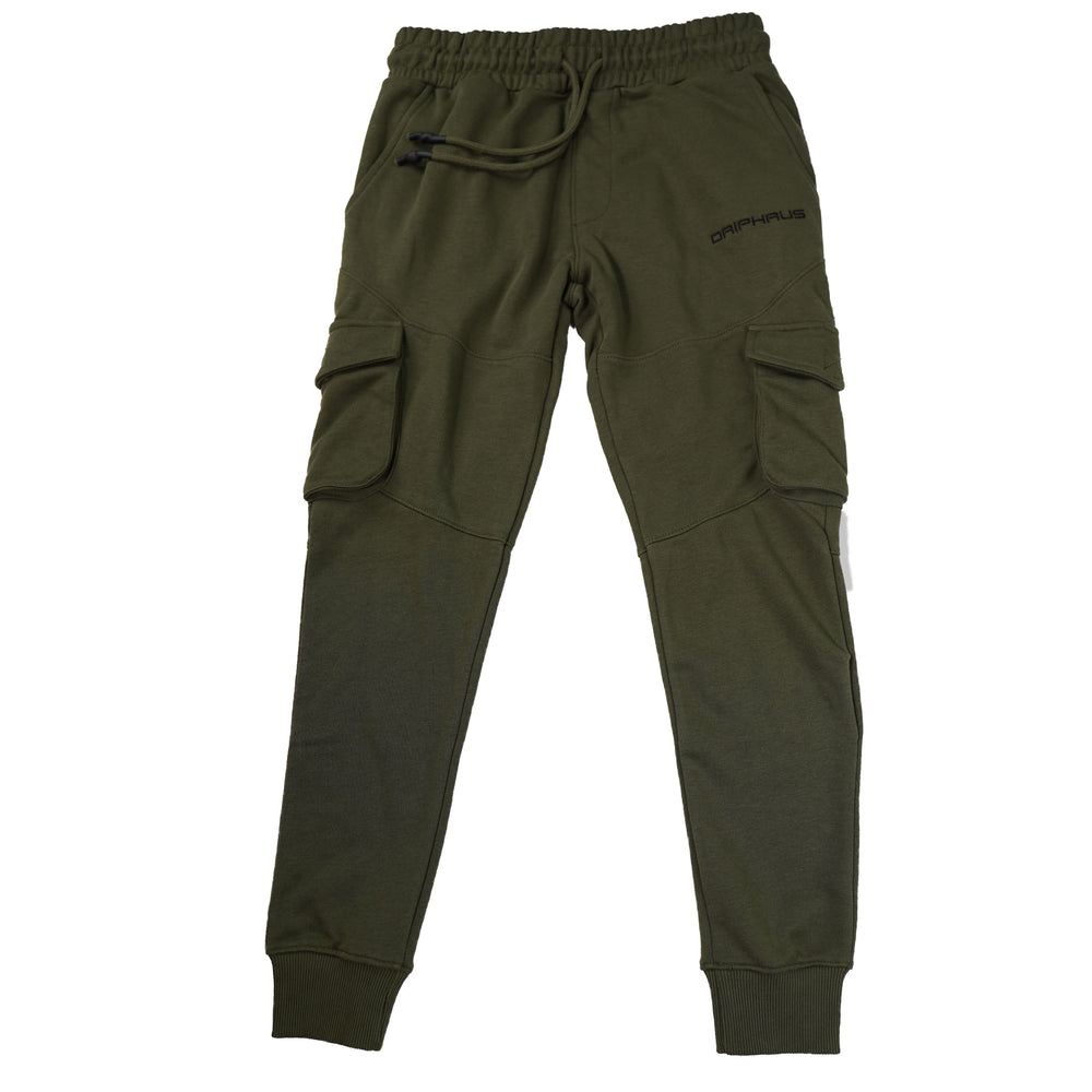 OLIVE CARGO JOGGER PANTS