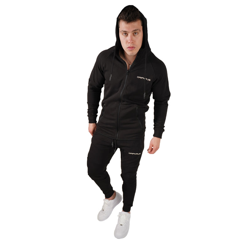 MEN'S ZIP ZIPPER HOODIE CURVED HEM