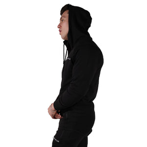 MEN'S ZIP ZIPPER HOODIE CURVED HEM