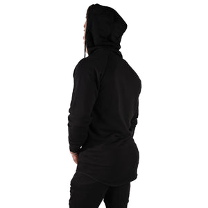 MEN'S ZIP ZIPPER HOODIE CURVED HEM