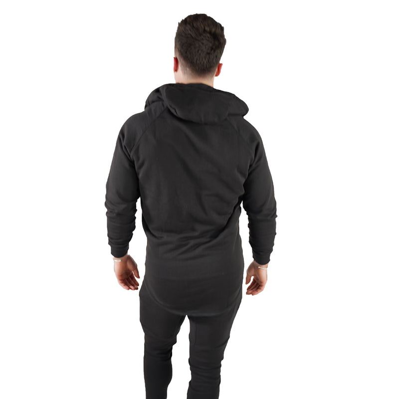 MEN'S ZIP ZIPPER HOODIE CURVED HEM