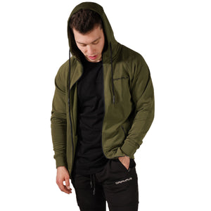 MEN'S ZIP ZIPPER HOODIE CURVED HEM