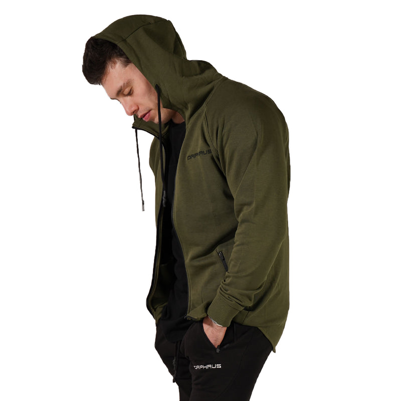 MEN'S ZIP ZIPPER HOODIE CURVED HEM