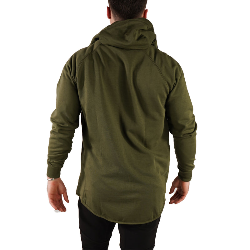 MEN'S ZIP ZIPPER HOODIE CURVED HEM