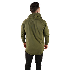 MEN'S ZIP ZIPPER HOODIE CURVED HEM