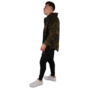 MEN'S ZIP ZIPPER HOODIE CURVED HEM