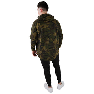 MEN'S ZIP ZIPPER HOODIE CURVED HEM